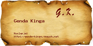 Genda Kinga névjegykártya